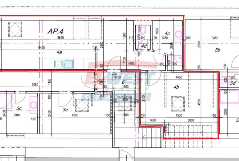 Prodej nového vybaveného apartmánu č. 4 s vlastním parkovacím stáním a zahrádkou